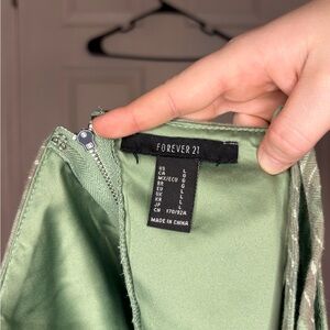 Forever 21 Sage Satin Skirt